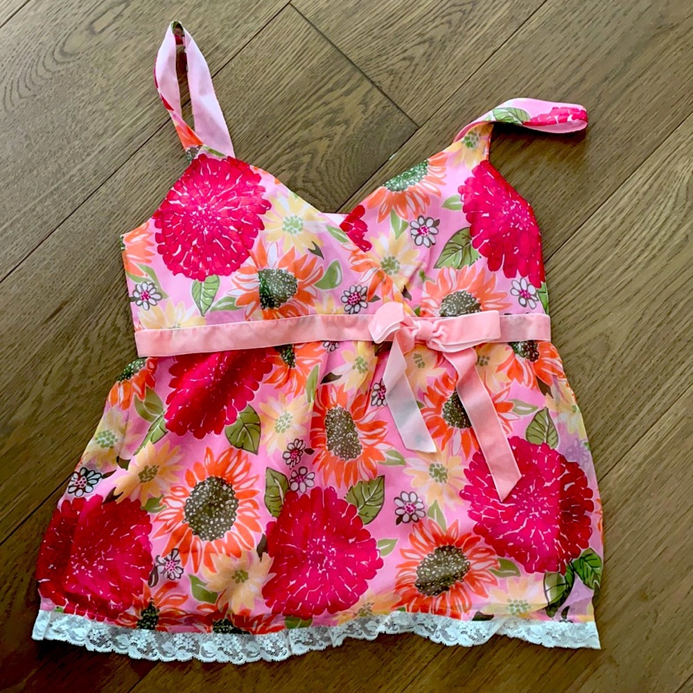 Lilly Pulitzer Pink Franklin Cami Bow Top 8 NWT